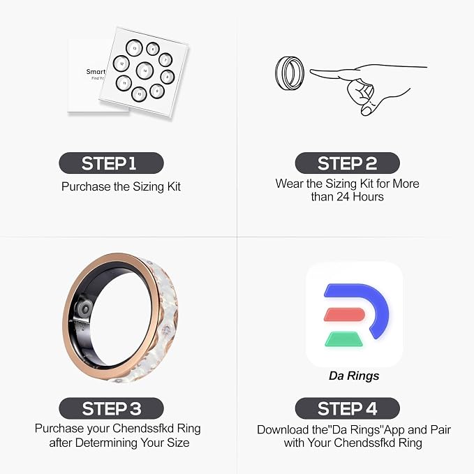 Smart Ring for Women Fitness Ring Health Ring No Subscription Fee White 10#