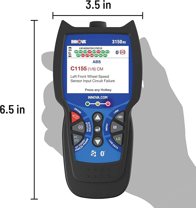 Innova 3150RS OBD2 Scanner / Car Code Reader with ABS, SRS, Live Data, and Service Light Reset