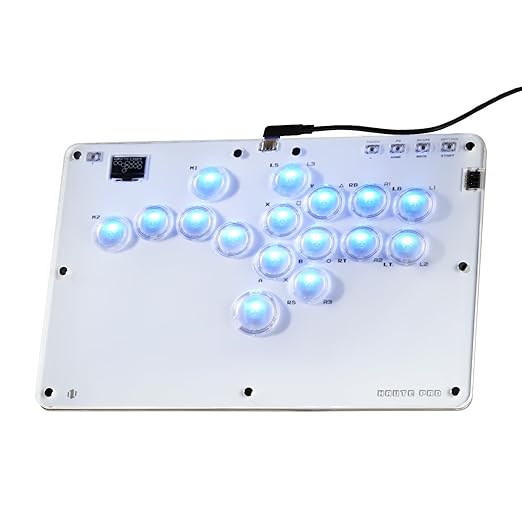 ONEED Haute42 Leverless Controller Arcade Stick R16: Leverless Controller with Rims,Leverless Arcade Stick for PC/PS4/Switch Game,Crystal Low-Profile Switch FightPad Support Hot Swap & SOCD