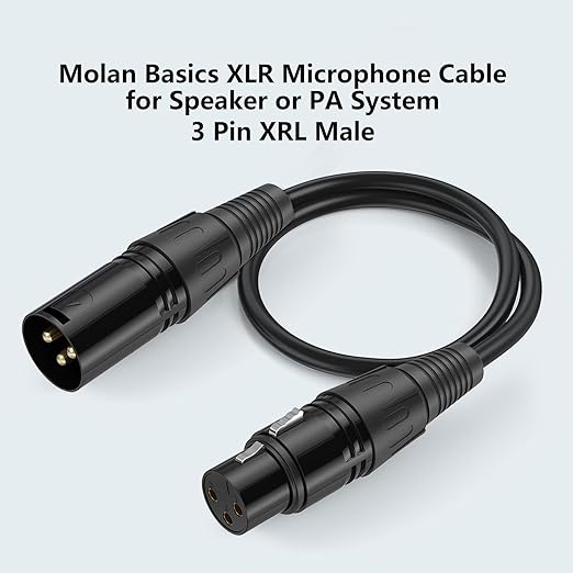 2 Pack XLR Cable, Male to Female Microphone Cable Oxygen-Free Copper (OFC) Mic Cord for Speaker Podcast Audio Mixer DMX Effector Amplifier Sound Card(A, 10Feet)