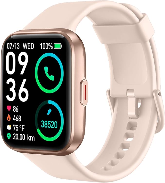 SKG Smart Watch for Women Men Android iPhone, with Alexa Built-in & Bluetooth Call (Answer/Make Call) 1.69" Fitness Tracker with IP68 Waterproof, 60+ Sports, Heart Rate SpO2 Monitor, V7 Pro
