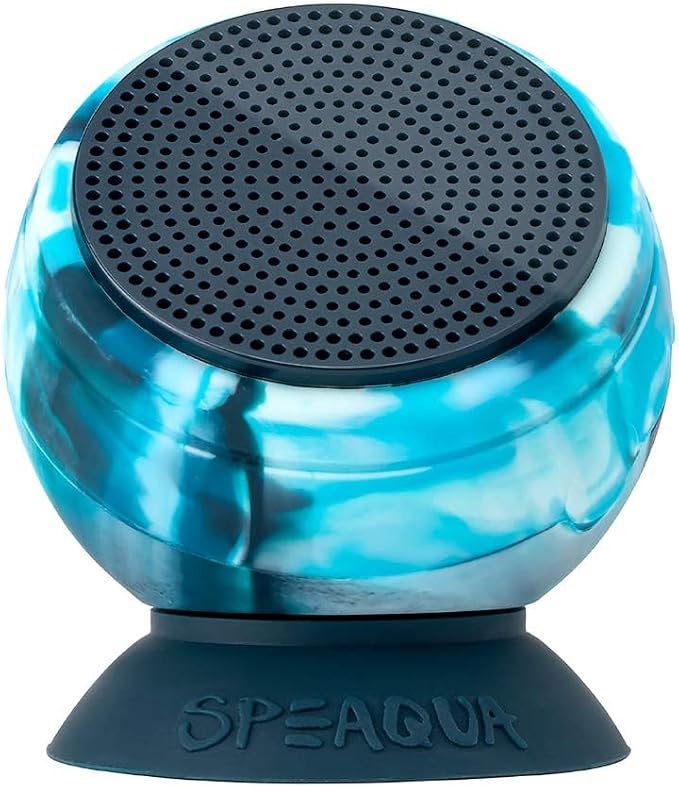 Speaqua – Bluetooth Speaker-Waterproof, Durable w/Built-in Storage (2,000 Songs) - Dual Wireless Speaker Pairing – Portable Bluetooth Speaker - Barnacle Pro 2.0 - Tidal Blue
