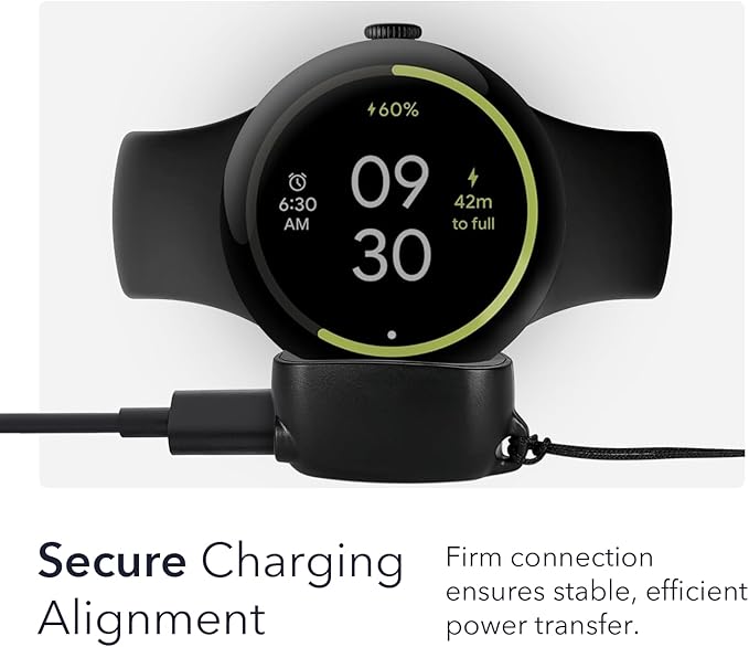 Wasserstein On-The-Go Charger Compatible with Google Pixel Watch 4 (41mm & 45mm) - Proprietary Charging Solution to Protect Battery Health - Made for Google - NOT Compatible with Pixel Watch / 2/3