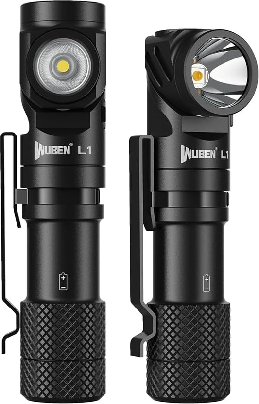 WUBEN L1 Rechargeable Flashlights High Lumens, 2000 Lumen Bright Flashlight, Dual Light Sources Flashlight with 180° Rotating Head, IP68 Waterproof Handheld Flash Light for Emergencies Camping (519A)