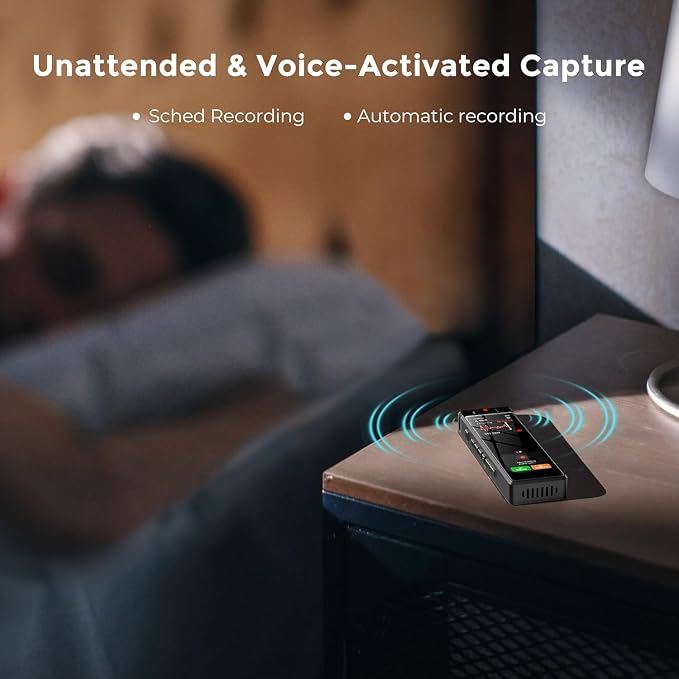 8GB AI Voice Recorder, TIMMKOO Digital Voice Recorder with Playback, Offline Transcribe and Online Summarize/Mindmap/Translation Base on AI Technology, Voice Activated Audio Recorder (Black
