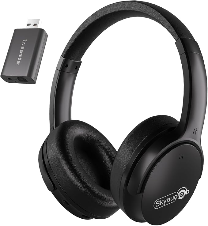 Wireless Headphones for TV, TV Headphones Wireless for Seniors with USB Transmitter,Over Ear TV Headphones, Plug & Play, No Audio Delay, 20+ Hours