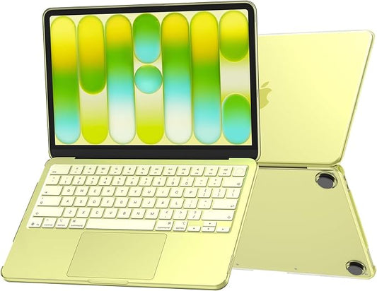 Soonjet for MacBook Neo Case 13 inch 2026 New A3404 | 100% Match Official Color | Anti-Crack & Scratch | Yellow Laptop Cover Protective Hard Shell | Student Travel Mac Accessories | Citrus Clear