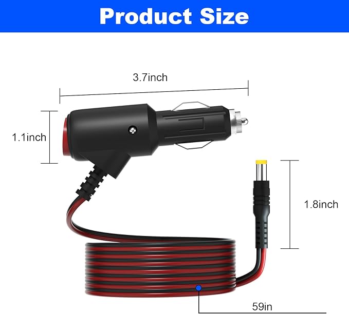 Car Charger for Inogen Portable Oxygen Concentrator Compatible with Inogen One G1 G2 G3 G4 G5 ADP-120RH BA-301 BA-302 BA-303 Concentrator Power Adapter Cord