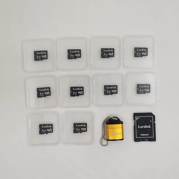 Factory Wholesale Micro SD Card 2GB Pack of 10 in Bulk MicroSD with SD Adapter Produced by Authorized Licencee(2GB)