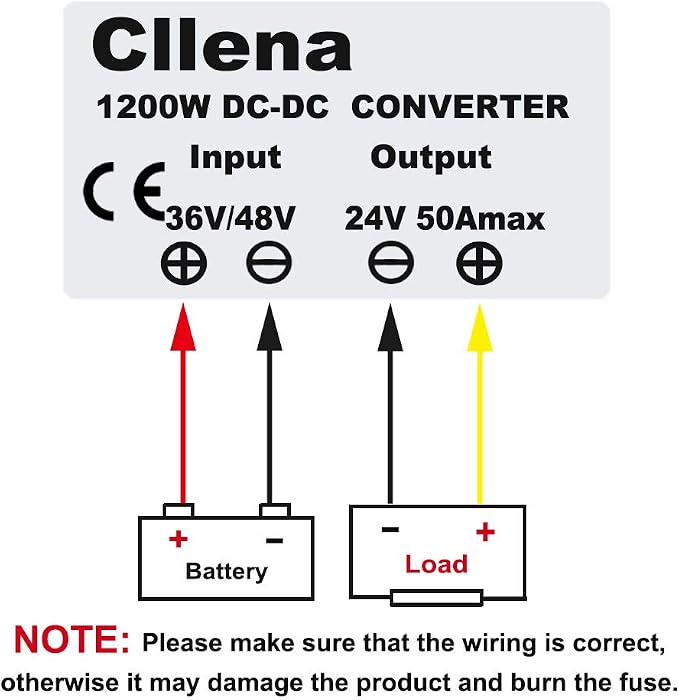 DC 36V 48V Step Down to 24V 50A 1200W Converter Voltage Reducer, Waterproof DC/DC Buck Transformer Power Supply