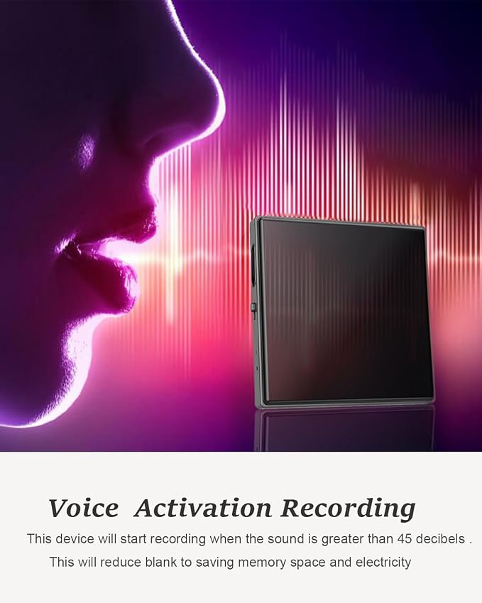 128GB Mini Magnetic Voice Recorder, Voice Activated Recorder with Noise Reduction, 90-Day Standby, 9000 Hours Storage, Portable Audio Recording Device for Android & iOS