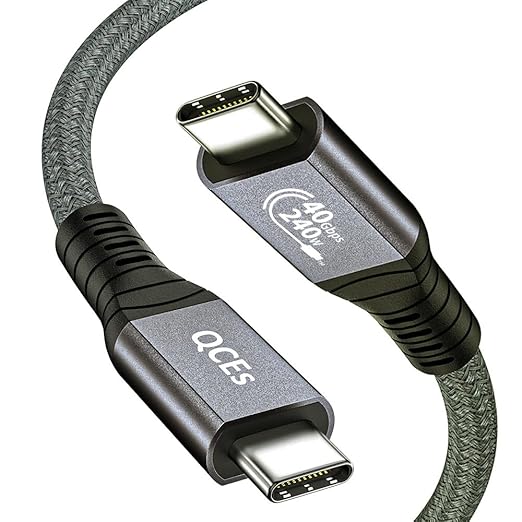 QCEs USB 4 Cable for Thunderbolt 4 Cable 6.6Ft, USB C to C for Thunderbolt 4/3 8K Video Display 40Gbps Data Transfer 240W PD Charging Compatible with iPhone 17/16, MacBook, Hub, SSD, USB-C Monitor