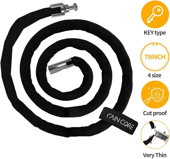 RAINCORE Keyed Bike Cable Lock – Lightweight Cut-Resistant Composite Fiber Security Cable – Anti-Theft Heavy Duty Bicycle Lock – 79inch (200cm), 0.52lb – Patented in Korea (79 inch)