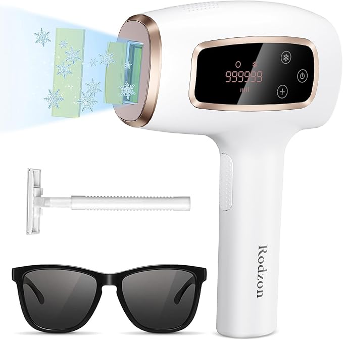 Ipl Laser Hair Removal ，Hair Removal Device with Painless Care Function for Women ，IPL Hair Remover for Facial Armpits Legs Arms Bikini Line (Purple) (White)