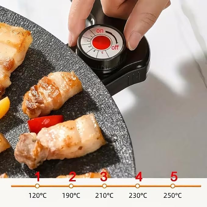 Indoor Grills Electric Smokeless Nonstick Electric Griddle for Indoor Use, Compact & Versatile Cooking for Steaks, Pancakes, and BBQ with 14-Inch Aluminum Cooking Surface