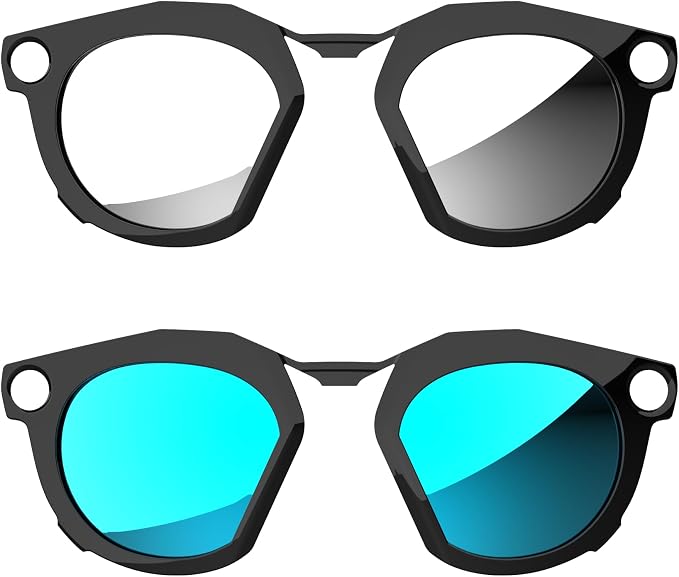 HIBLOKS 2Pcs Polarized Clip Compatible with Oakley Meta HSTN Smart Glasses Accessories, Black Frame Discoloration Clip-on for Oakley Meta HSTN Protect Your Eyes