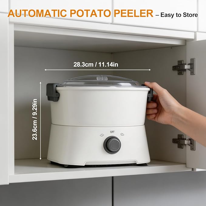 Electric Potato Peeler, 2-in-1 Automatic Peeling Machine/Vegetable Dehydrator, 85W One-Button Drive Potato Peeler Spinner for Home Kitchen Fast Food Stores Restaurant