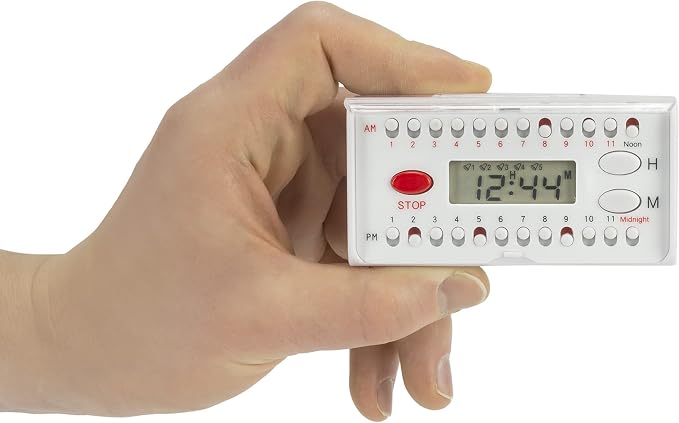 e-Pill 5 Times a Day x 7 Day Large Weekly Pill Organizer, Vitamin and Medicine Pill Box - with Discreet Case and Pill Reminder