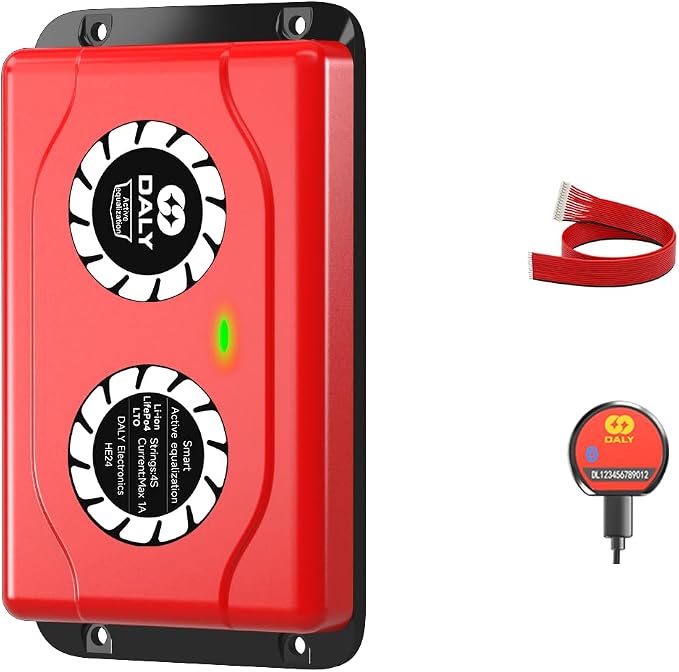 Daly Battery Equalizer 4S 1A with Bluetooth App and Wire Leads and Compatible Active Balancer for Lithium Battery Rated 3.7V 3.2V 2.2V