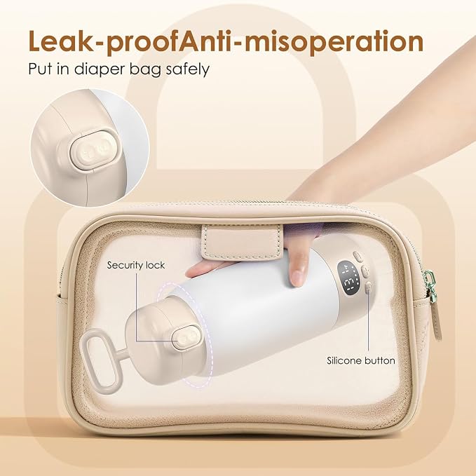 SORUTO Portable Milk Warmer for Travel, 45W Fast Charging Bottle Warmer with 17oz Large Capacity, Fast Heating Breast Milk Warmer, Long Battery Life, Precise Temp Control