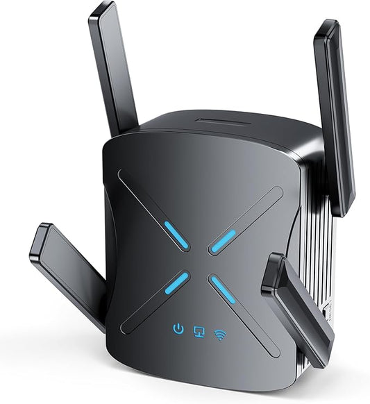 2026 WiFi Extender, New Gen Wi-Fi 6 Signal Booster Range up to 18,888 sq.ft for Home, Dual-Band Internet Extender WiFi Booster w/Gigabit Ethernet Port, Wireless Router Repeater 1-Tap Setup