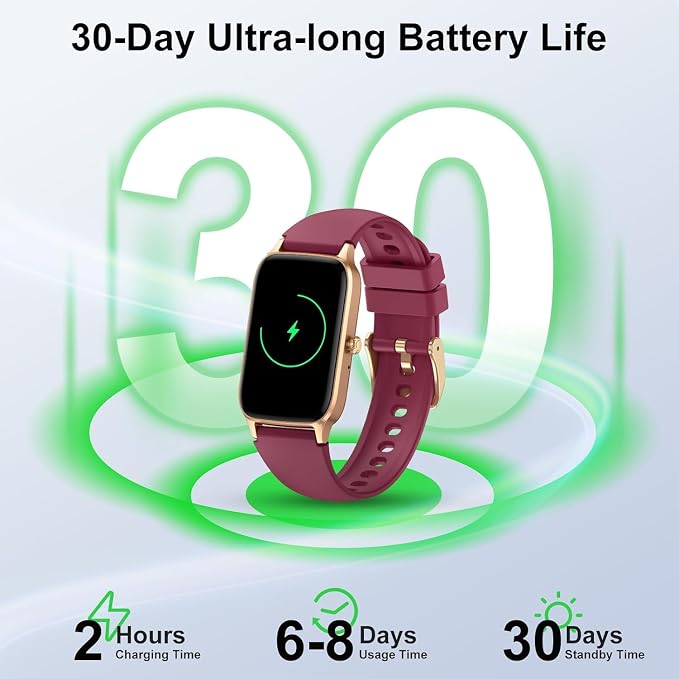 Jugeman Smart Watch for Men Women, 1.57" Smartwatch (Answer/Make Call), Fitness Tracker Red