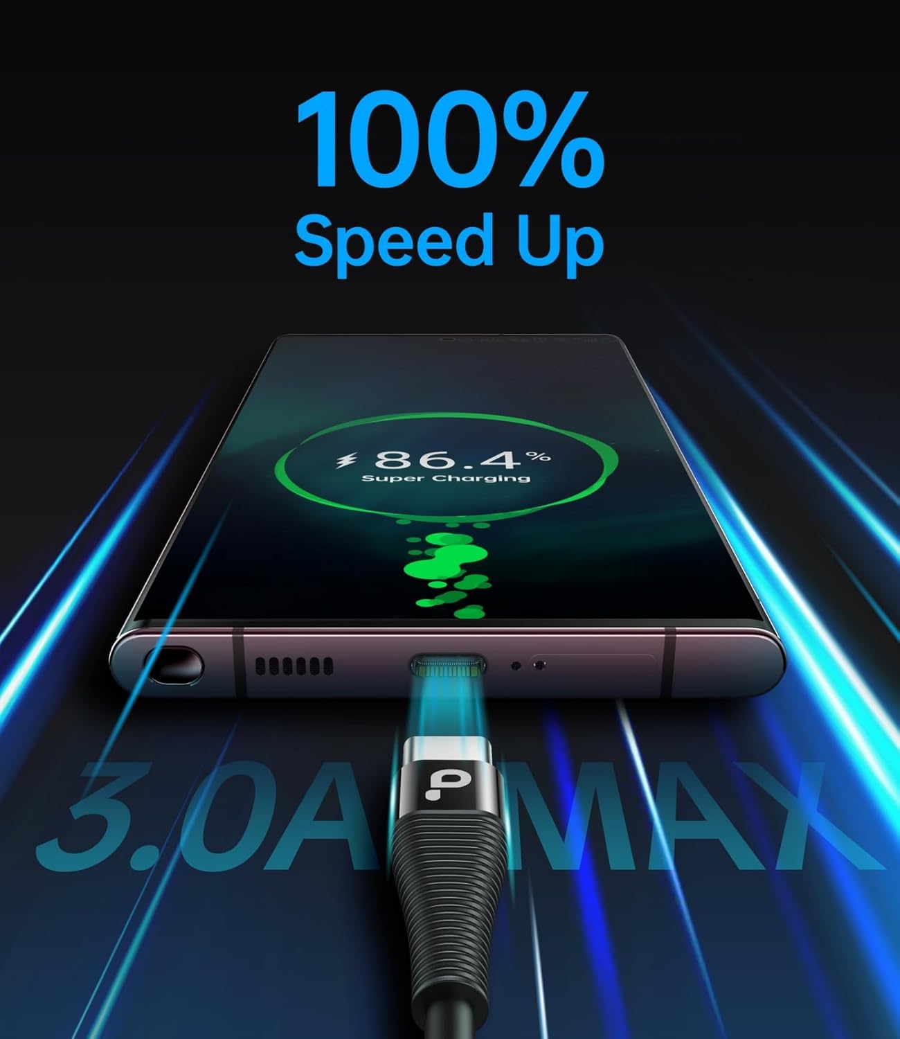 USB C Cable Fast Charging, 2Pack 3ft Coiled USB A to USB C Charge Cable for Car, USB-C Charging Cord Compatible with iPhone 16/15/Pro Max/Plus/Samsung Galaxy S20 S10 and More Type C Devices-Black