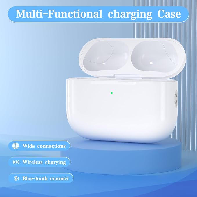 Replacement Wireless Charging Case Compatible for Airpods Pro 3 Charger case with Type-C Charging Port Replacement for Airpods Pro 3 Charging case Support Wireless Airpods pro 3 Charging case