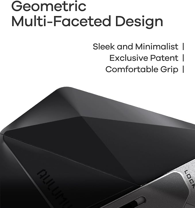 Aulumu A39 Geometric AirPods Pro 3 Case with Lock | Protective Cover with Nylon Buckle | Alloy Armour | Compatible with Apple AirPods Pro 3rd Generation Case (2025) - Transparent Gray