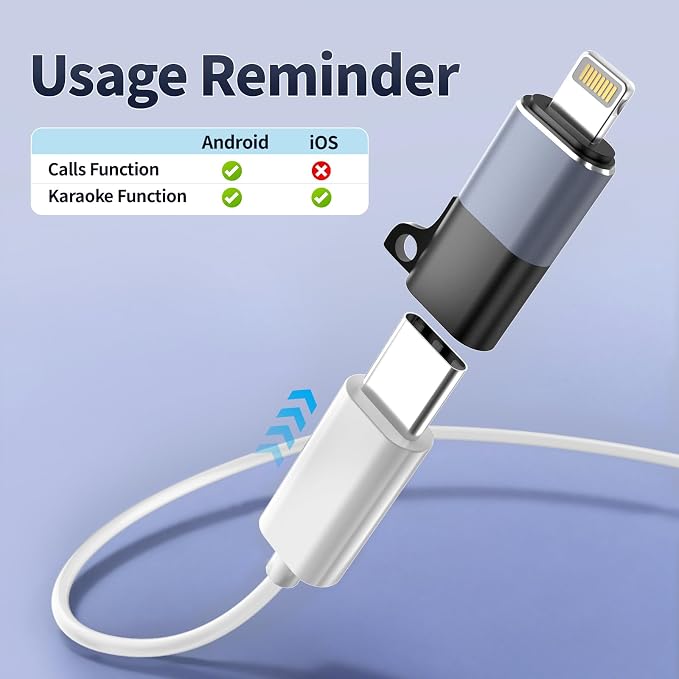 Sound Card Karaoke Headset with in-Ear Monitoring, Voice Changer, Reverberation, Built-in Sound Card, Karaoke Microphone, Portable Karaoke Headphones, Type C HiFi Wired Earbuds for Musician