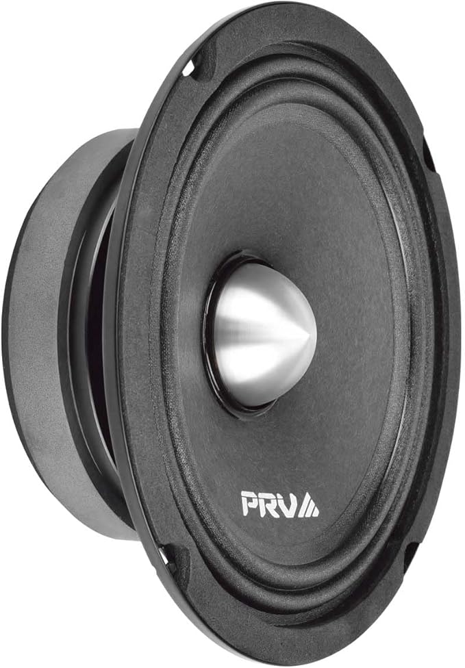 PRV AUDIO 2X 6MR250B-4 Slim Midrange 6.5" Shallow Bullet Speakers 250 Watts 4 Ohm, Slim Mount Car Audio Bullet Loudspeaker Compact for Doors with 1 Exclusive Lanyard (2 Speakers)