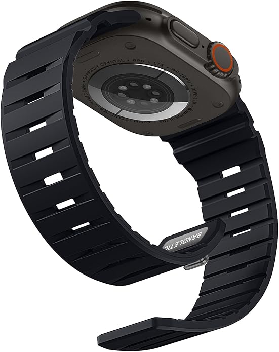 Bandletic Magnetic Watch band Compatible with Apple Watch Bands - Magnet Bands 49mm 46mm 45mm 44mm 42mm Men Women, Rugged Silicone Strap for iWatch Series 11/10/9/8/7/SE3/SE2/SE/6/5/4/3/2/1