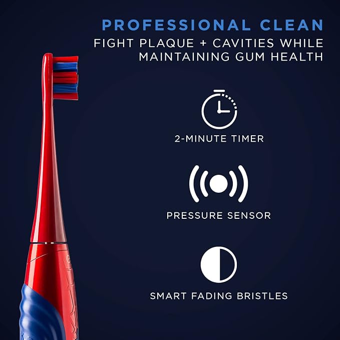 evo SPM-1 Spider-Man Rechargeable Sonic Toothbrush, Marvel Electric Toothbrush for Adults, Marvel Gifts, Soft Toothbrushes for Adults, Collector's Edition