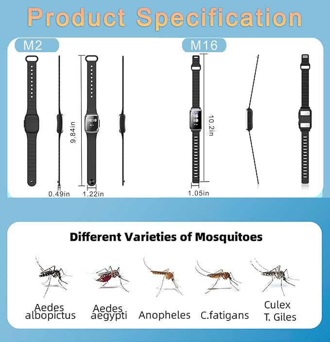 Ultrasonic Mosquito Repellent Bracelets Watch Adjustable Silicone Wristbands Outdoor Bracelets for Kids & Adults Non-Toxic Natural (1Pack M2 Beige Watch)