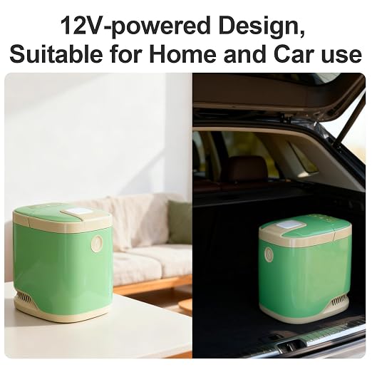 Countertop Ice Maker Machine, 9 Ice Cubes Ready in 5 Mins, 12V Ice Maker in Car, 30lbs in 24Hrs, 4 Sizes Ice Support, Portable Ice Maker with Basket and Scoop, for Car/Home/Kitchen/Camping/RV