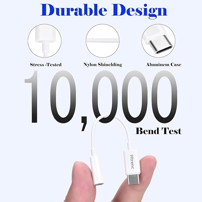 USB C to 3.5mm Headphone Jack Adapter for iPhone17/ iPhone 16/16 Pro/15/15 Pro/Pro Max/Plus, Type C Aux Audio Dongle Cable Cord Compatible with iPad, Samsung Galaxy S23/S23/S22/S21, MacBook（10 Pack）