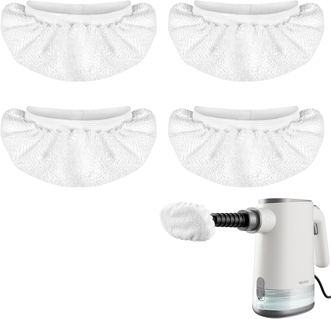4 Pack Universal Microfiber Cloths for Handheld Steam Cleaner, Double-Layered Reusable & Washable Pads, Compatible with Bissell SteamShot, Wagner, PurSteam, McCulloch, Dupray and More