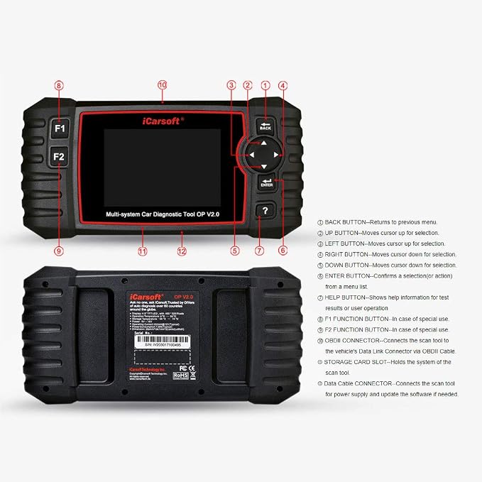 Auto Diagnostic Scan Tool iCarsoft OP V2.0 for OPEL/Vauxhall +Oil Reset +EPB+SAS+ETCS