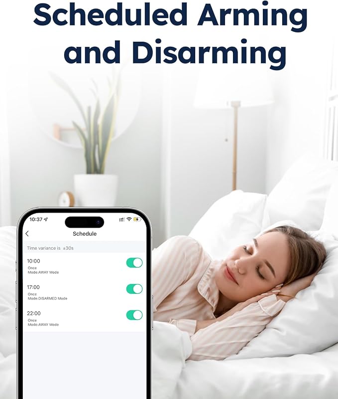 tolviviov Home Security System Wireless, DIY Door Alarm Security System, App Alerts, 10-Piece Kit, No Monthly fee, WiFi Alarm, Door Window Motion Sensor, for Safety, Home Security, Kids Safety