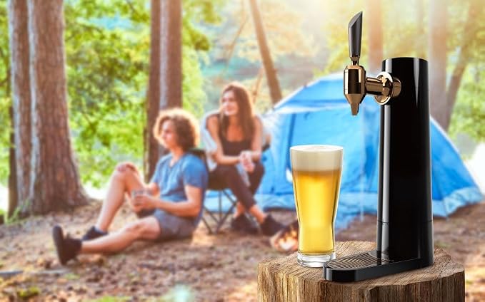 GREEN HOUSE Latest Model Draft Beer Dispenser Mini Keg | USB Rechargeable, Compatible with All Canned & Bottled Beer, Two-Layered Foam, Makes Beer Taste Deep & Mellow