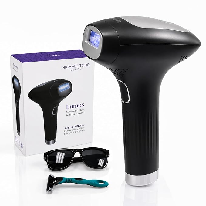 MICHAEL TODD Beauty - Lumos Laser IPL Hair Removal for Women and Men, 50°F Coolmax Technology, 999,999 Flashes, 3 in 1 w/Skin Sensor for Nearly Painless, Permanent Hair Removal