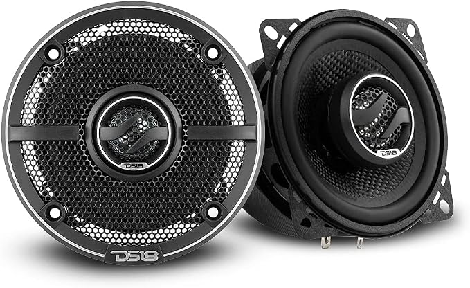 DS18 ZXI-44 4" Car Audio Coaxial Speaker with Built in Neodymium Tweeter and Kevlar Cone – 2 Way 150 Watts Max 4 Ohm (2 Speakers),Black