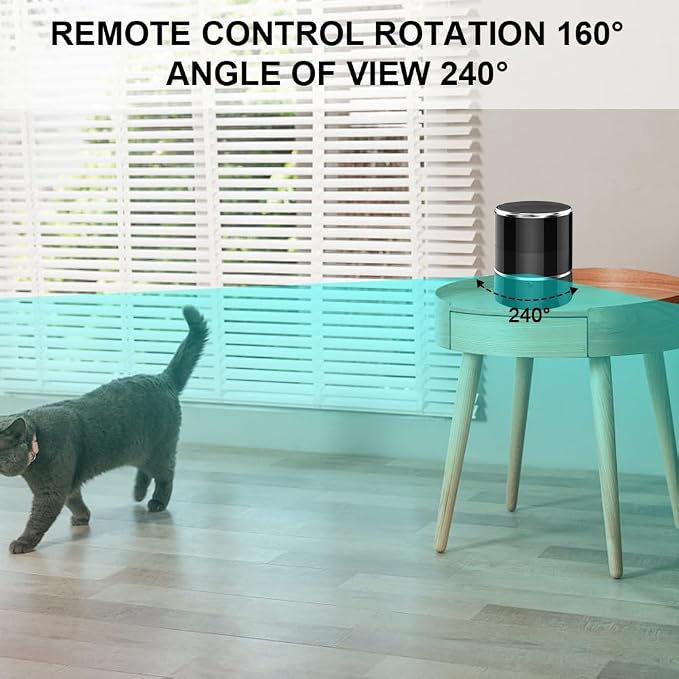 Indoor Security Camera in Bluetooth Speaker, 240° Viewing Angle,1080p Full HD WiFi Camera,Wireless Dome Cams Phone App,Motion Activated for Home Offices Store(2.4G /5G)