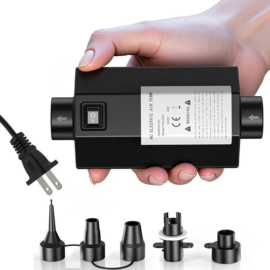 Electric Air Pump for Inflatables, 400W High Power Inflator Deflator with 5 Nozzles, Quick Fill AC Air Mattress Pump for Inflatable Beds, Pool Floats and Swimming Ring