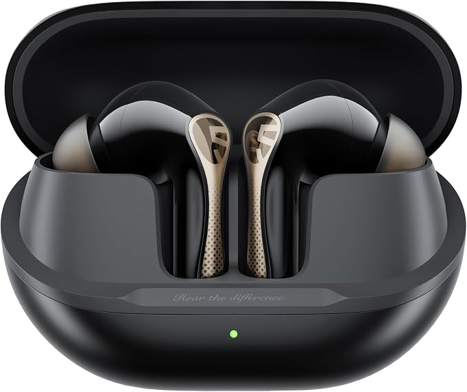 SoundPEATS Air5 Pro+ Wireless Earbuds, LDAC & aptX Lossless, xMEMS Warm Treble Hi-Res Audio, Hybrid Driver Earbuds with 10mm Composite Speaker, 55dB AI Adaptive ANC, Bluetooth 5.4, Weightless Comfort
