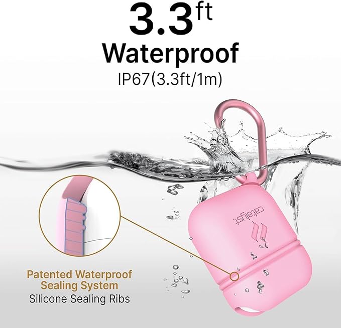 Catalyst Waterproof Case for AirPods 2nd Generation and AirPods 1st Generation - Wireless and USB-C Charging High Drop Protection AirPod Gen 2 and Gen 1 Case with Carabiner, One Piece Design