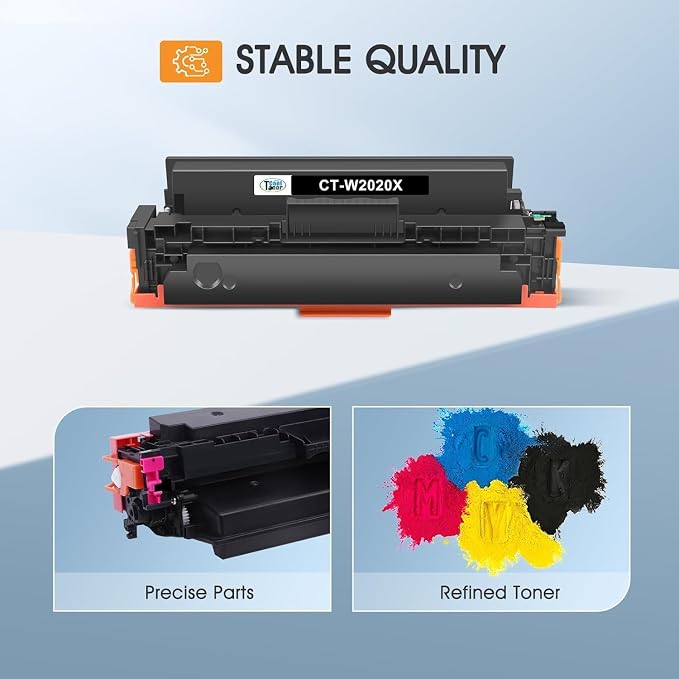 414X Toner Cartridges 4 Pack High Yield MFP M479fdw M479fdn M479 Compatible for HP414X 414A 414 Color LaserJet Pro MFP M479fdw M479dw M454dn M454 M480f Printer Ink W2020X Black Cyan Yellow Magenta