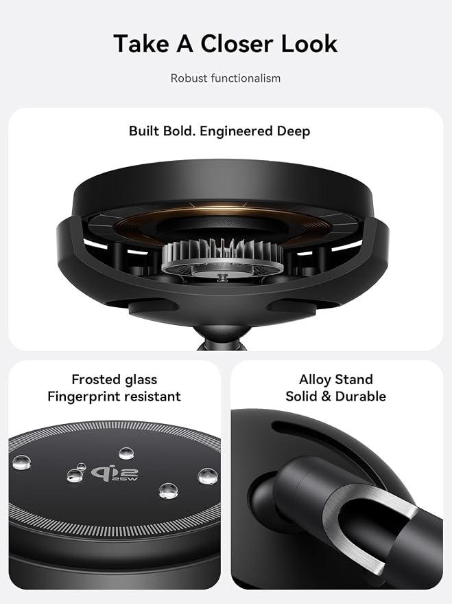 THREEKEY 25W Wireless Charger Stand: Qi2.2 Certified 2-in-1 Fast Charging Station for Apple with Cooling Fan - for iPhone 17/16/15/14/13/12 & AirPods Nightstand, Office, Desk (No Adapter)