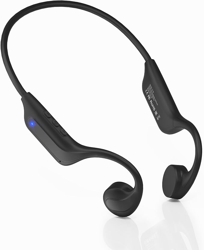 New Bone Conduction Headphones Bluetooth 6.0, Open Ear Headphones with Mic, 3 EQ Modes, Anti-Leak Audio, Dual Pairing, 10H Playtime, 25g Lightweight, IP65 Waterproof for Running, Cycling & Hiking