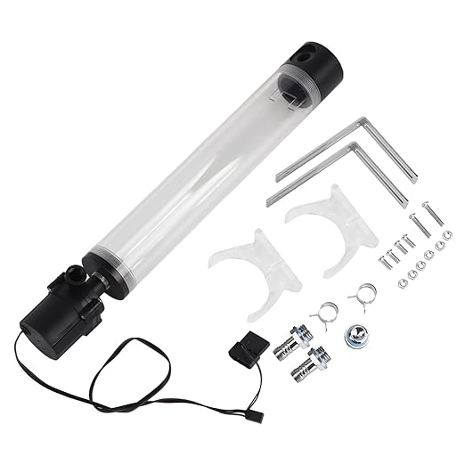 19W G1/4 Water Cooling Pumpe Reservoir Combo, Acrylic DIY Cooling Reservoir, Water Pump for Computer PC CPU (300mm)